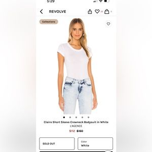 NBW! L’AGENCE Claire Shirtsleeve Crewneck Bodysuit